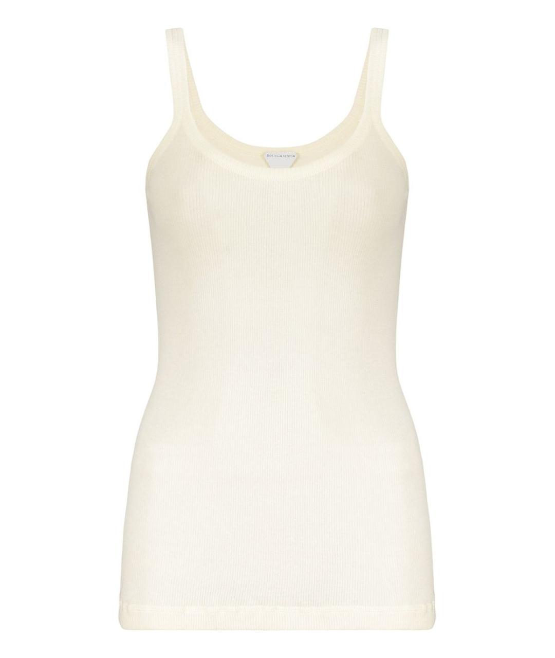 BOTTEGA VENETA Белая хлопковая майка, фото 1