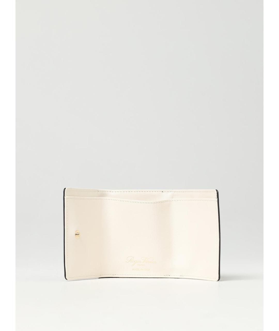 ROGER VIVIER Бежевый кожаный кошелек, фото 2