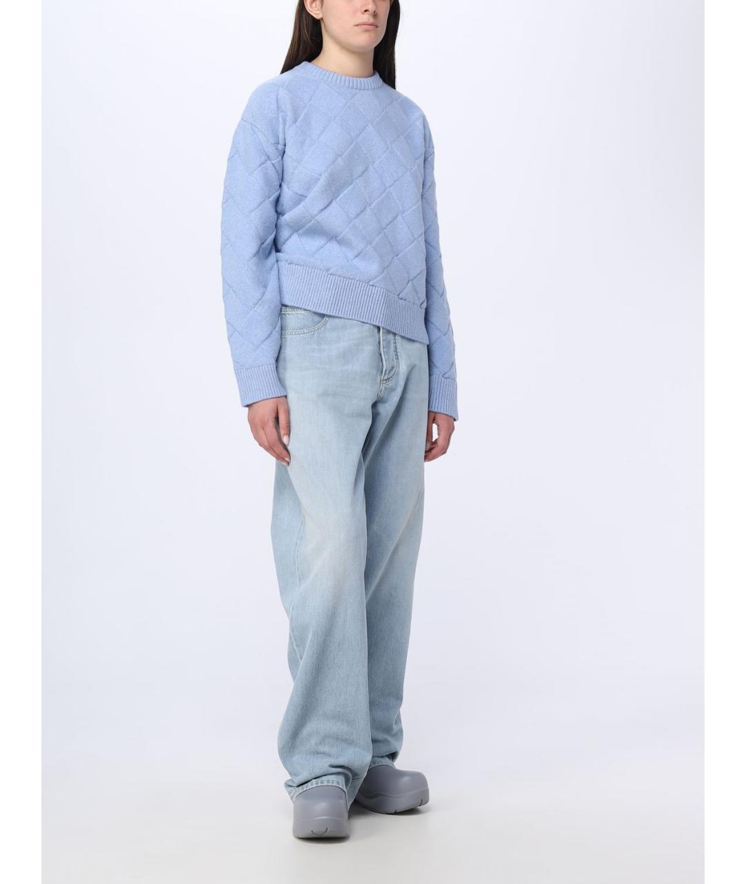 BOTTEGA VENETA Голубой шерстяной джемпер / свитер, фото 2