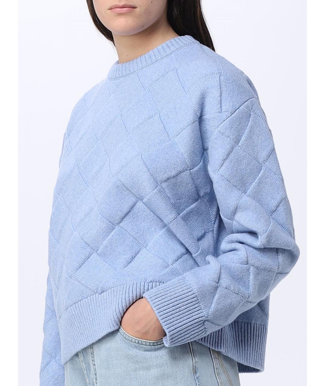 BOTTEGA VENETA Голубой шерстяной джемпер / свитер, фото 5