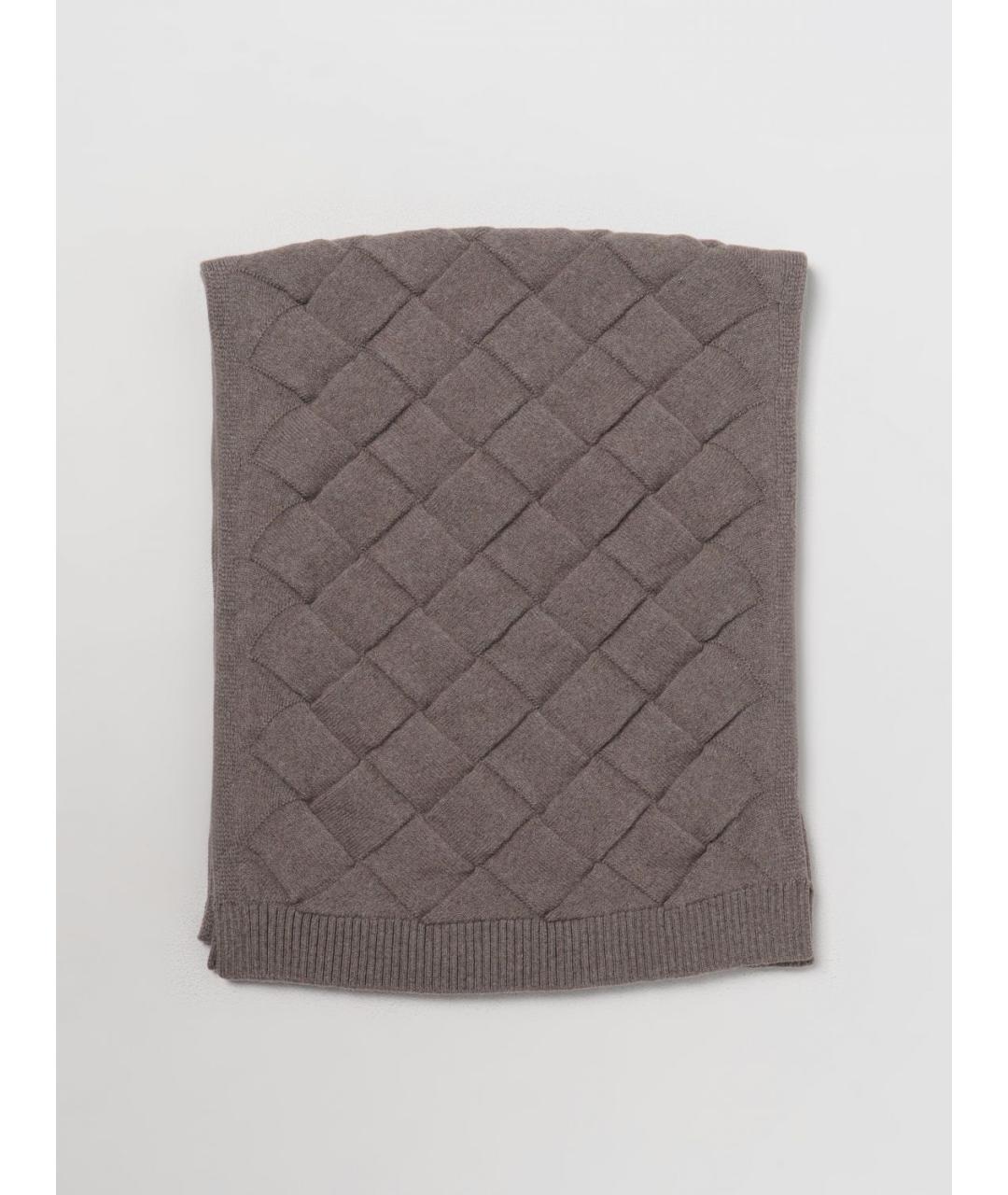 BOTTEGA VENETA Бежевый шерстяной шарф, фото 6