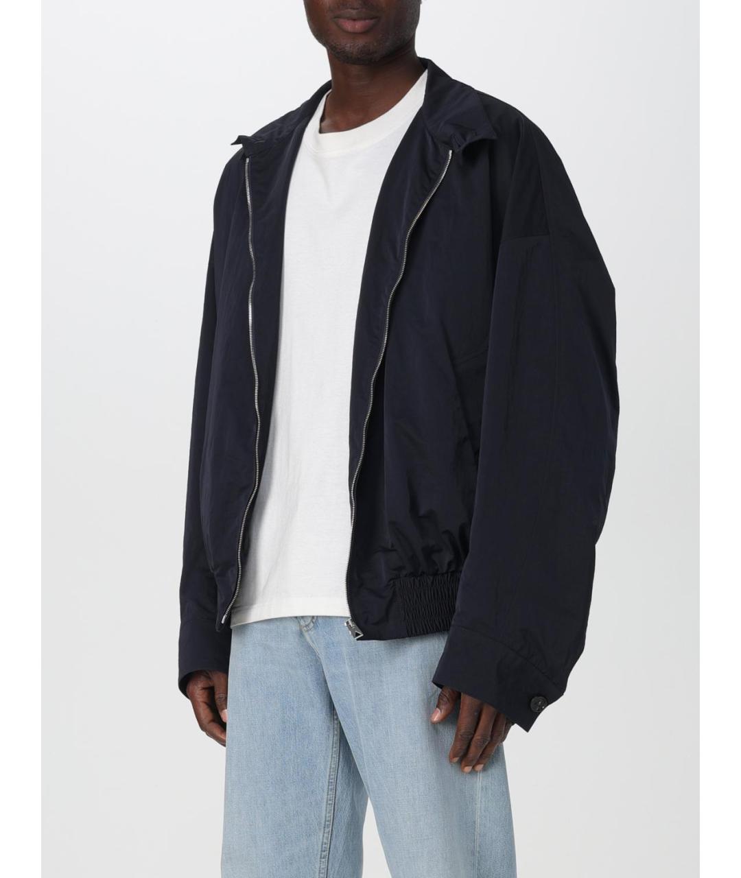 BOTTEGA VENETA Темно-синяя синтетическая куртка, фото 4