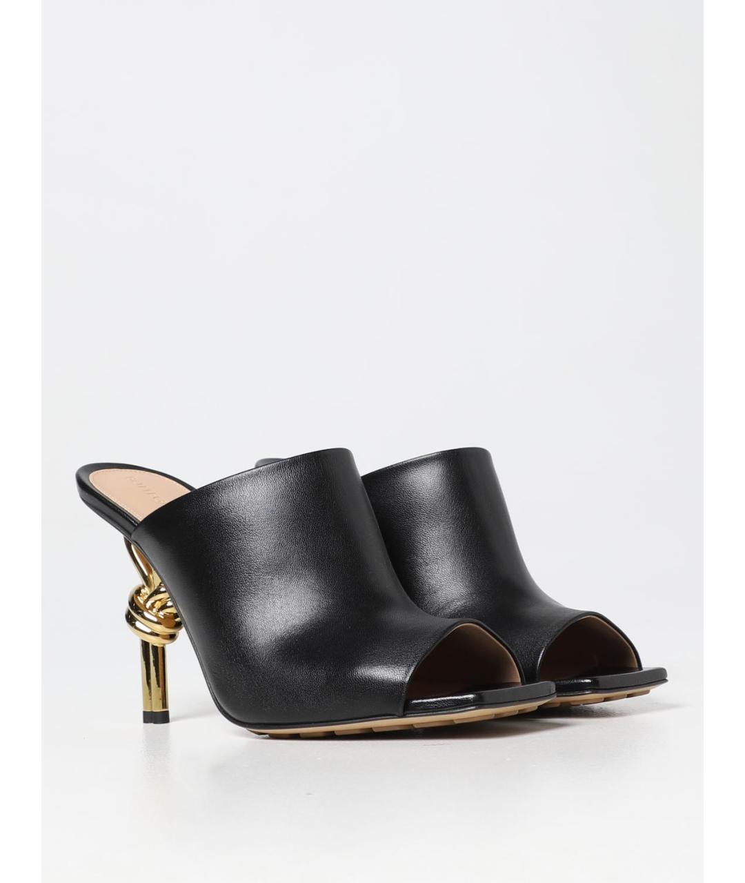 BOTTEGA VENETA Черные кожаные мюли, фото 2