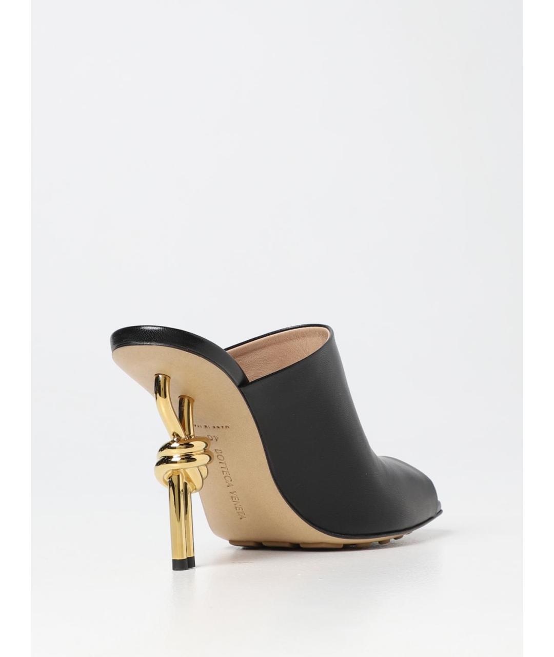 BOTTEGA VENETA Черные кожаные мюли, фото 3