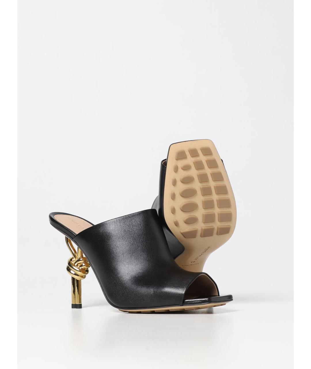 BOTTEGA VENETA Черные кожаные мюли, фото 4