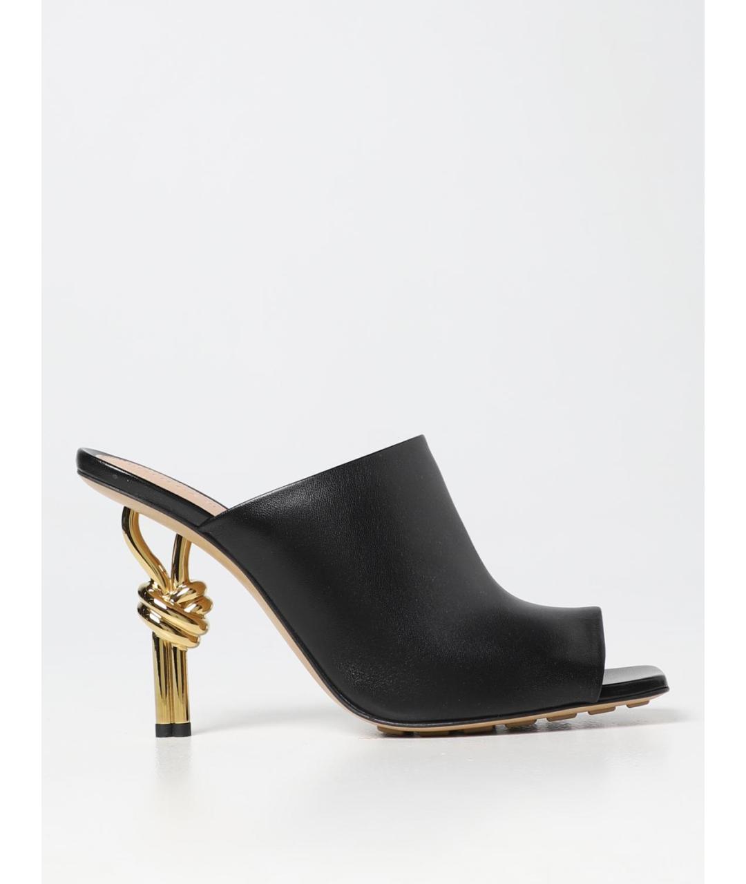 BOTTEGA VENETA Черные кожаные мюли, фото 5