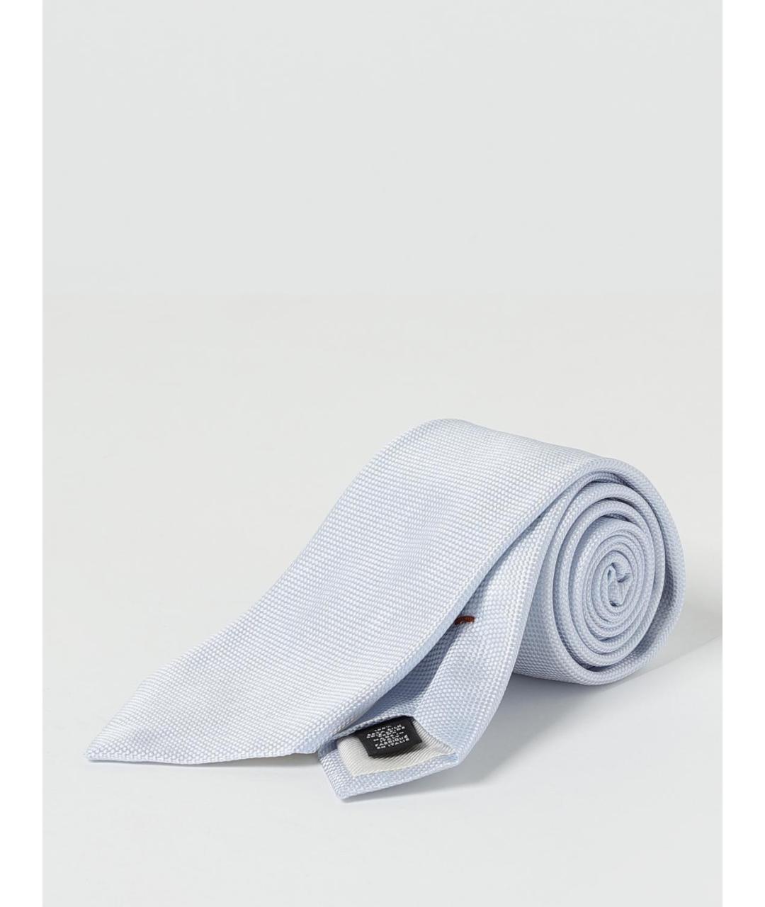 ZEGNA Голубой шелковый галстук, фото 3