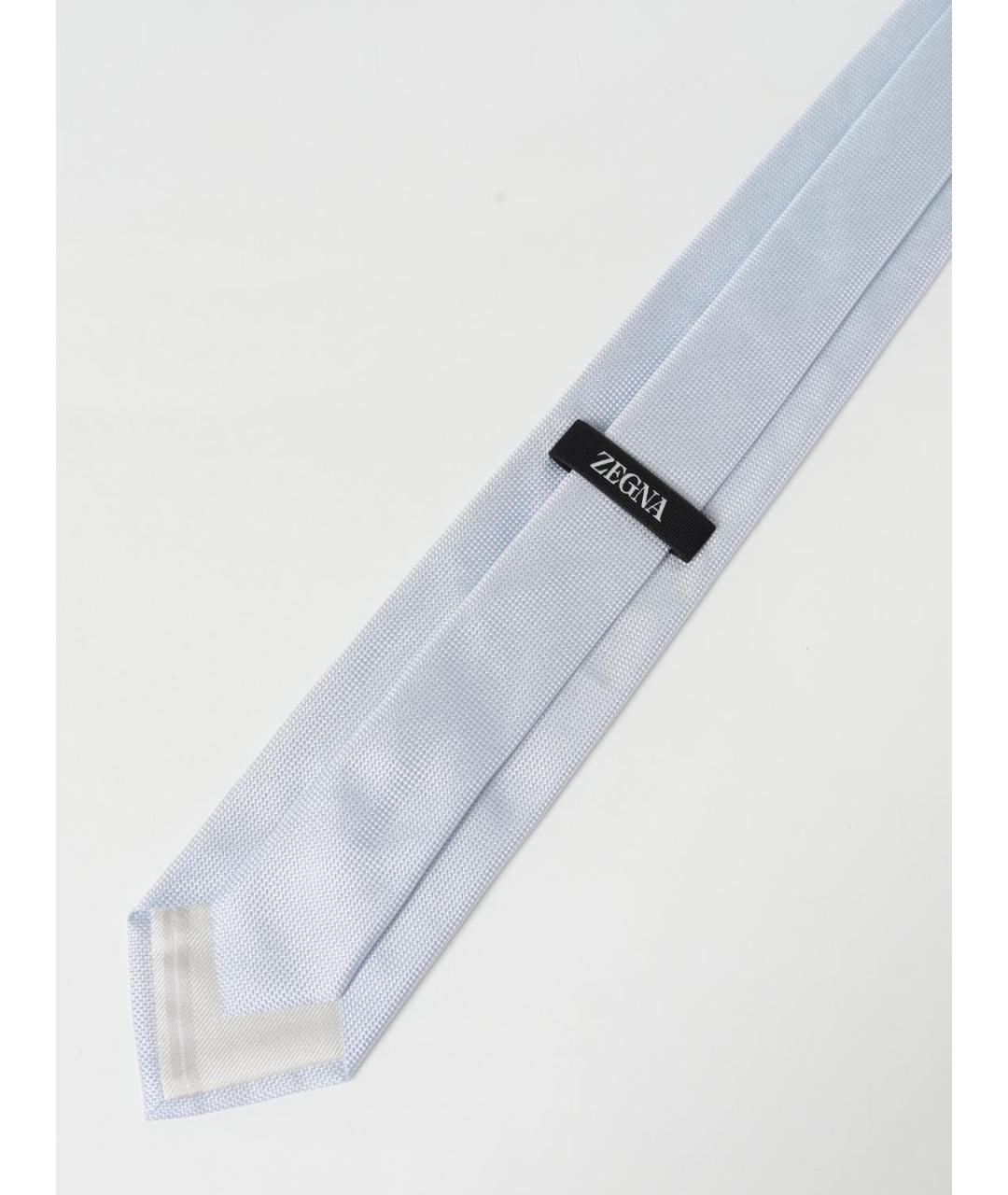 ZEGNA Голубой шелковый галстук, фото 2