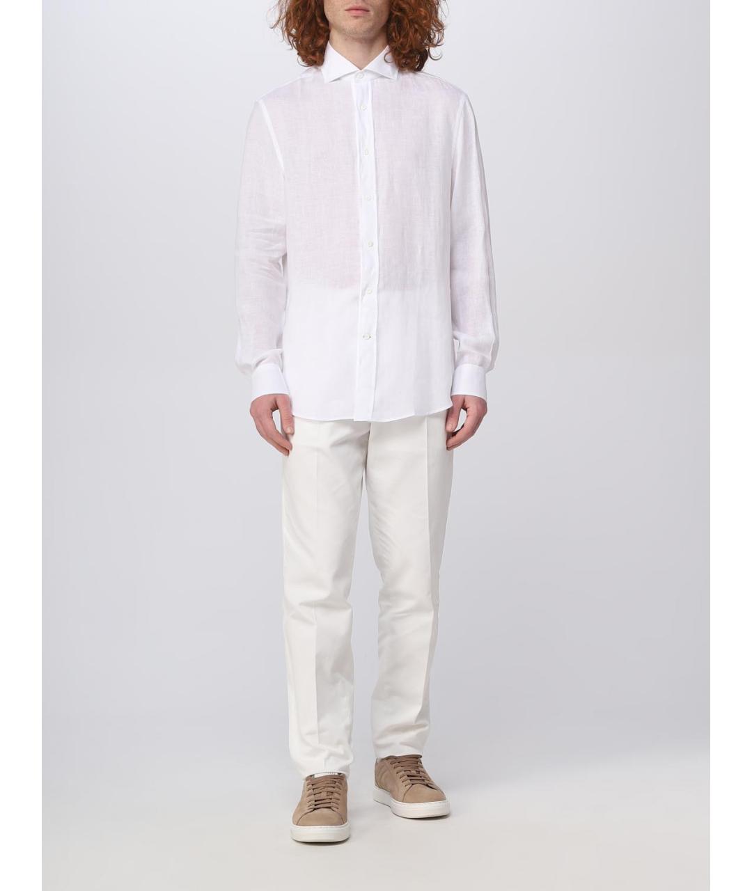 BRUNELLO CUCINELLI Белые хлопковые повседневные брюки, фото 2