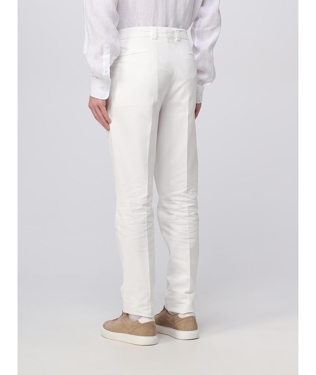 BRUNELLO CUCINELLI Белые хлопковые повседневные брюки, фото 3