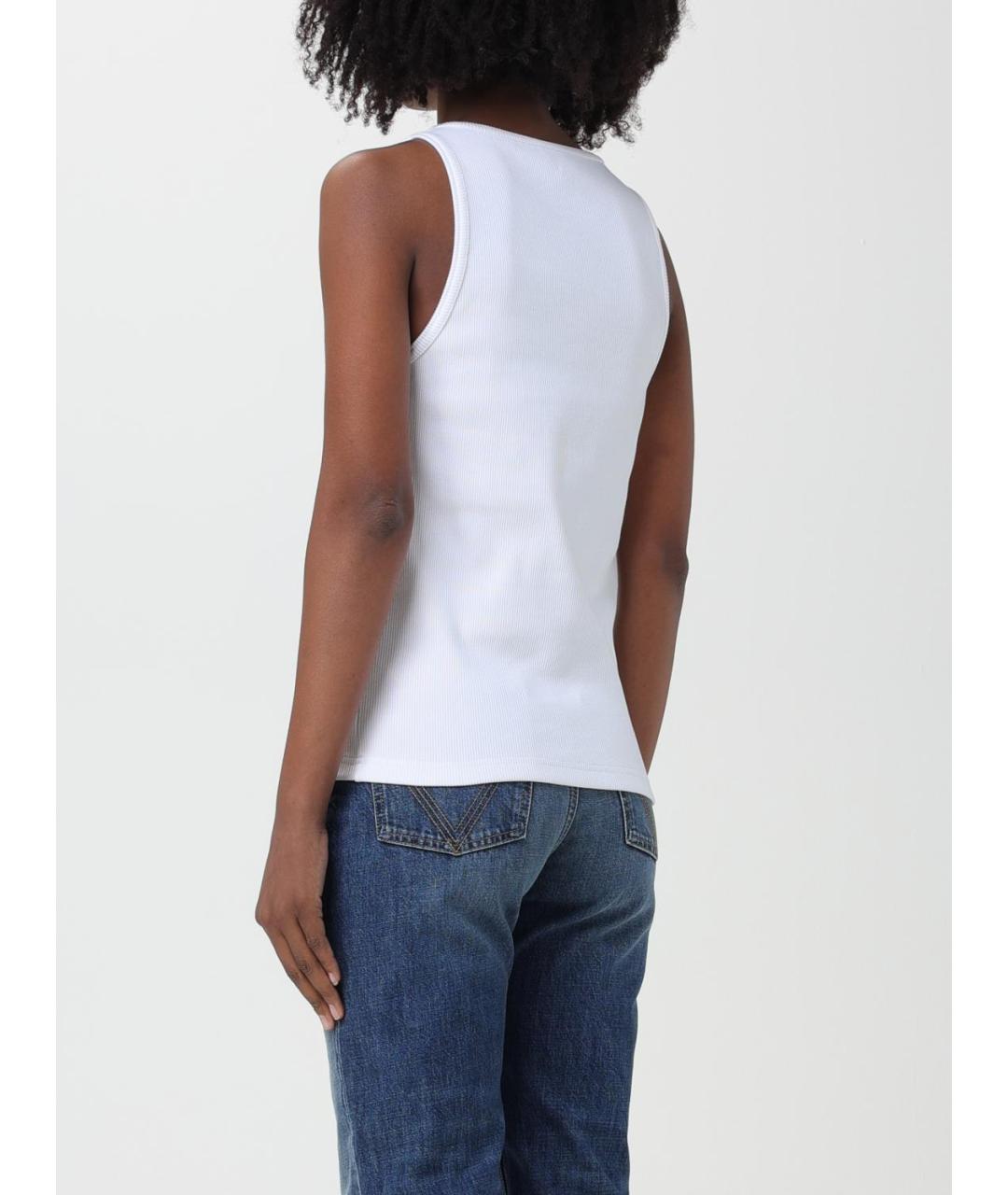 BOTTEGA VENETA Белая хлопковая майка, фото 4