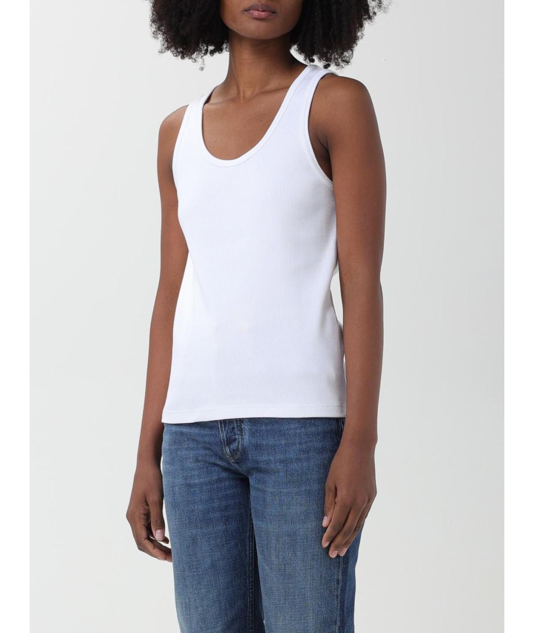 BOTTEGA VENETA Белая хлопковая майка, фото 5