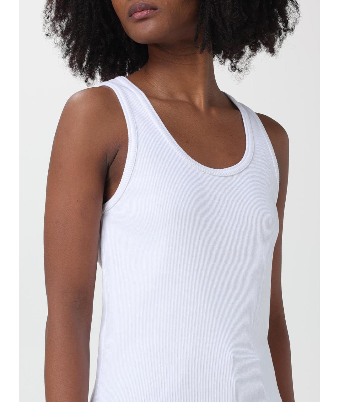 BOTTEGA VENETA Белая хлопковая майка, фото 6