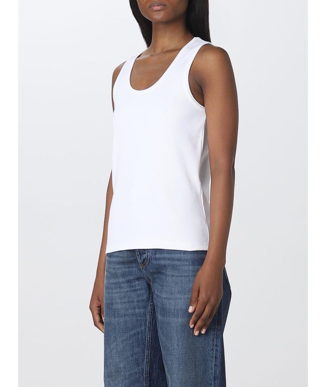 BOTTEGA VENETA Белая хлопковая майка, фото 3