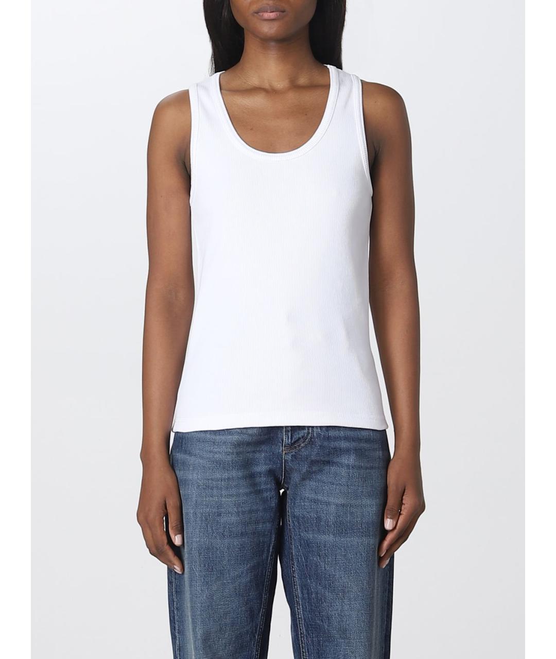 BOTTEGA VENETA Белая хлопковая майка, фото 5