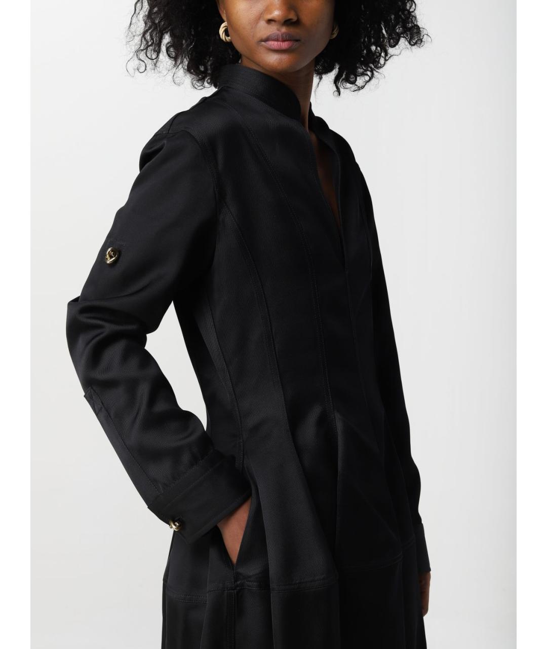 BOTTEGA VENETA Черное атласное повседневное платье, фото 5