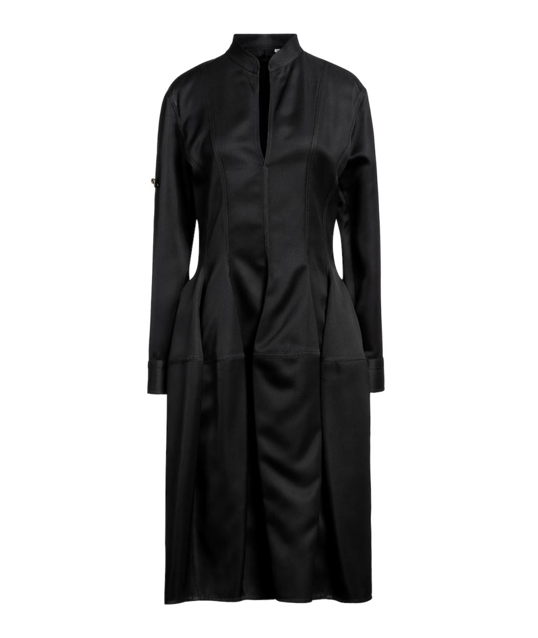 BOTTEGA VENETA Черное атласное повседневное платье, фото 1