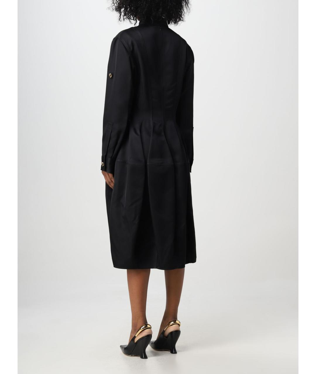 BOTTEGA VENETA Черное атласное повседневное платье, фото 3