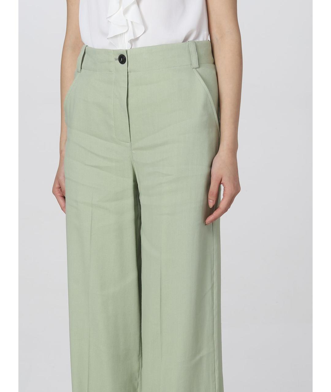 PATRIZIA PEPE Зеленые прямые брюки, фото 4