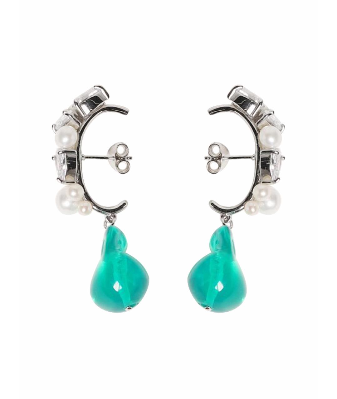 COMPLETEDWORKS Зеленые серебряные серьги, фото 1