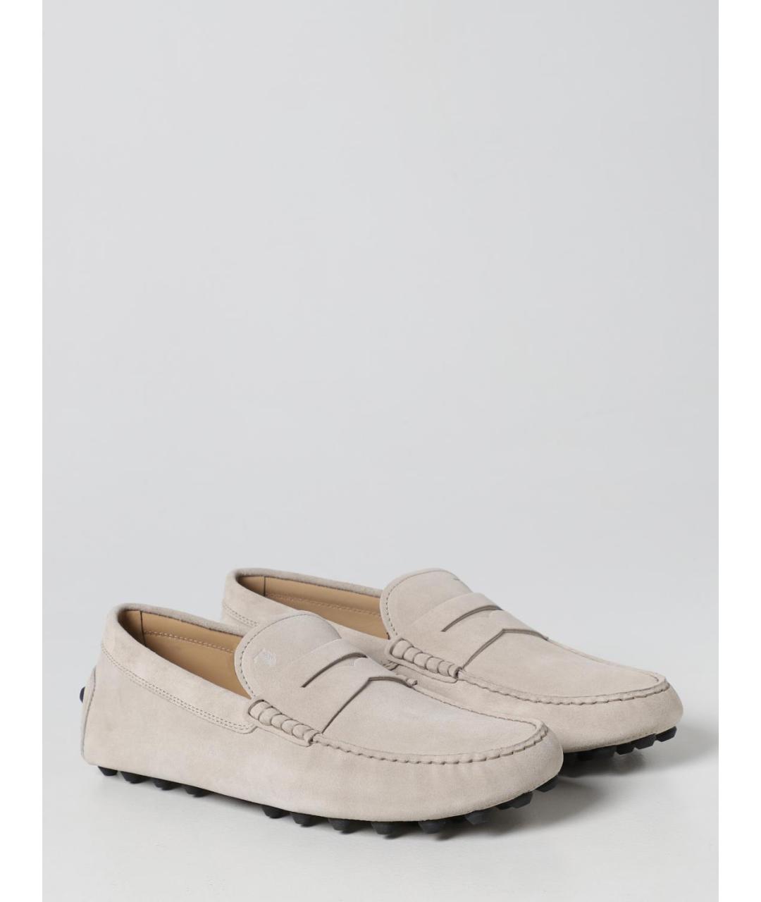 TOD'S Серые замшевые мокасины, фото 2
