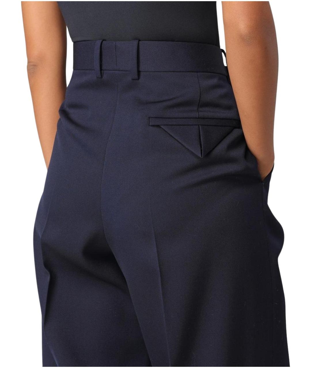 BOTTEGA VENETA Синие шерстяные прямые брюки, фото 6