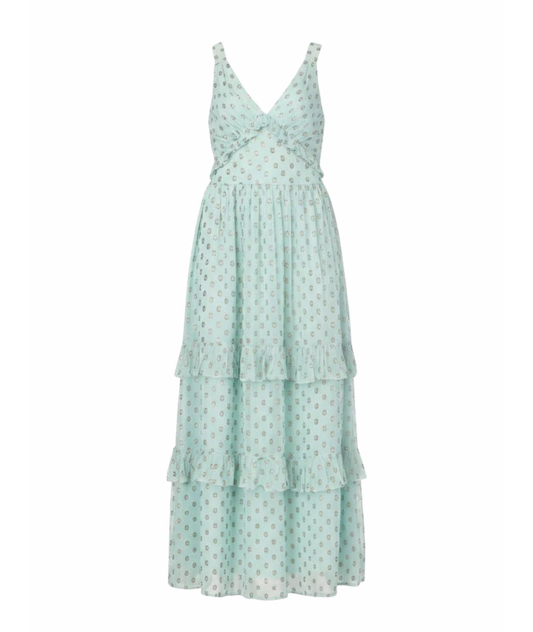 TWIN-SET Бирюзовое вискозное повседневное платье, фото 1