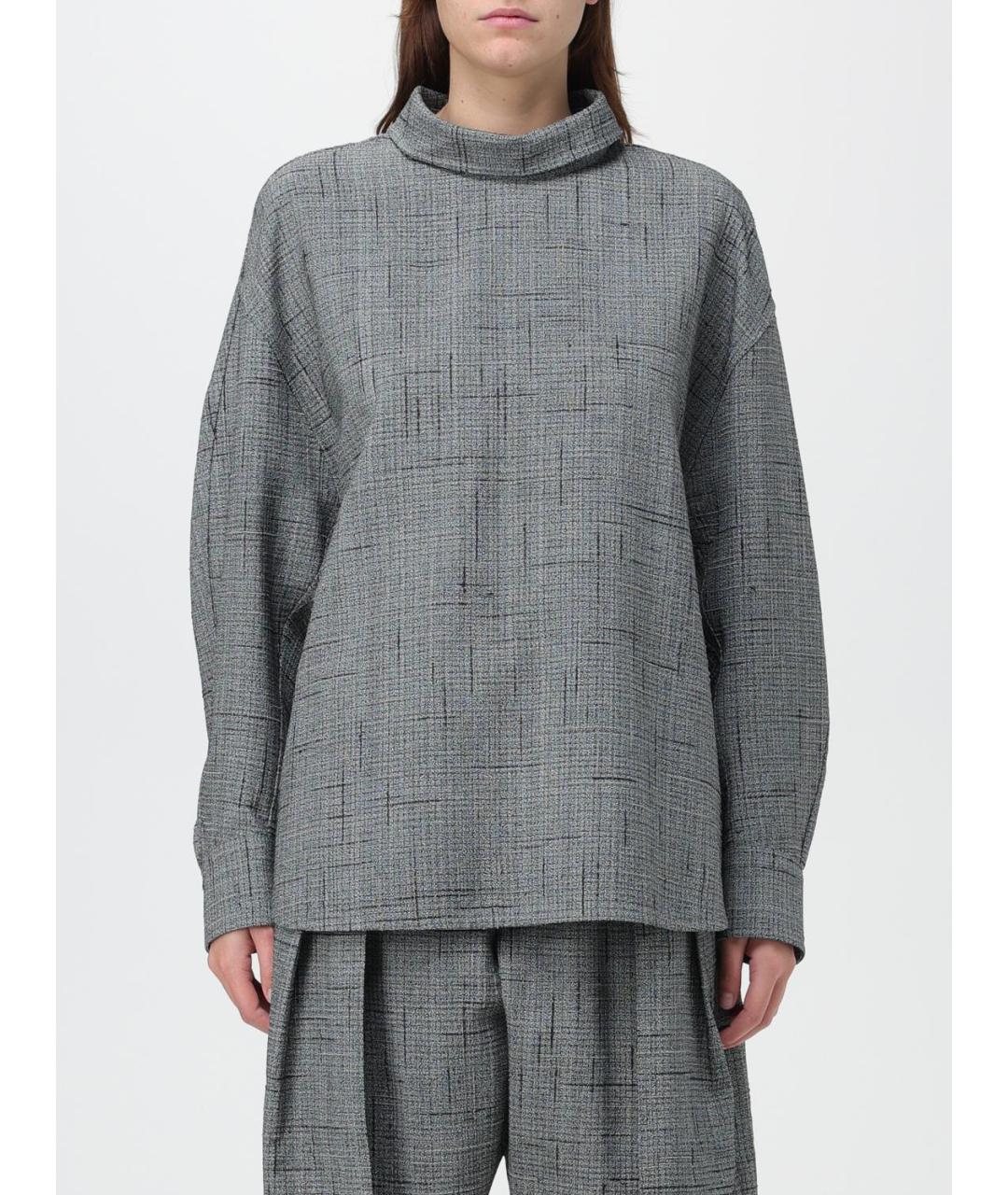 BOTTEGA VENETA Серая вискозная блузы, фото 6