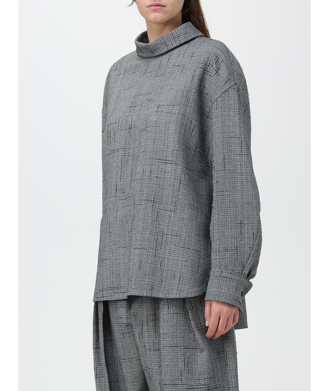 BOTTEGA VENETA Серая вискозная блузы, фото 4