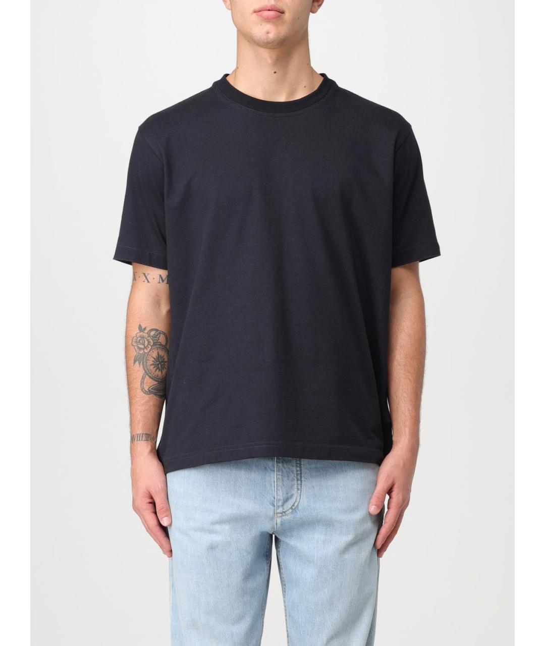 BOTTEGA VENETA Темно-синяя вискозная футболка, фото 6