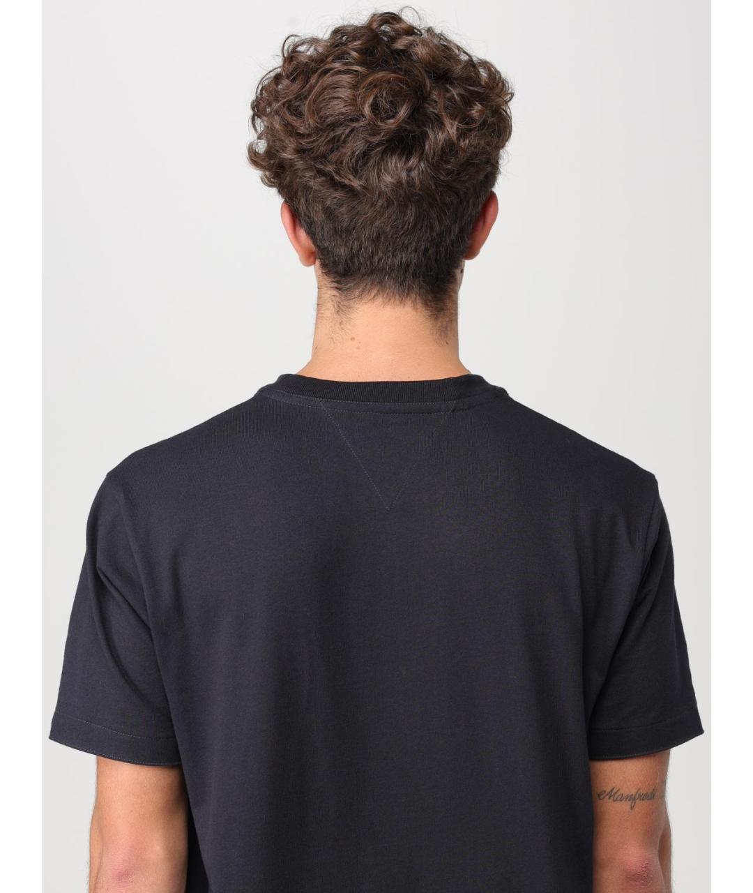 BOTTEGA VENETA Темно-синяя вискозная футболка, фото 5