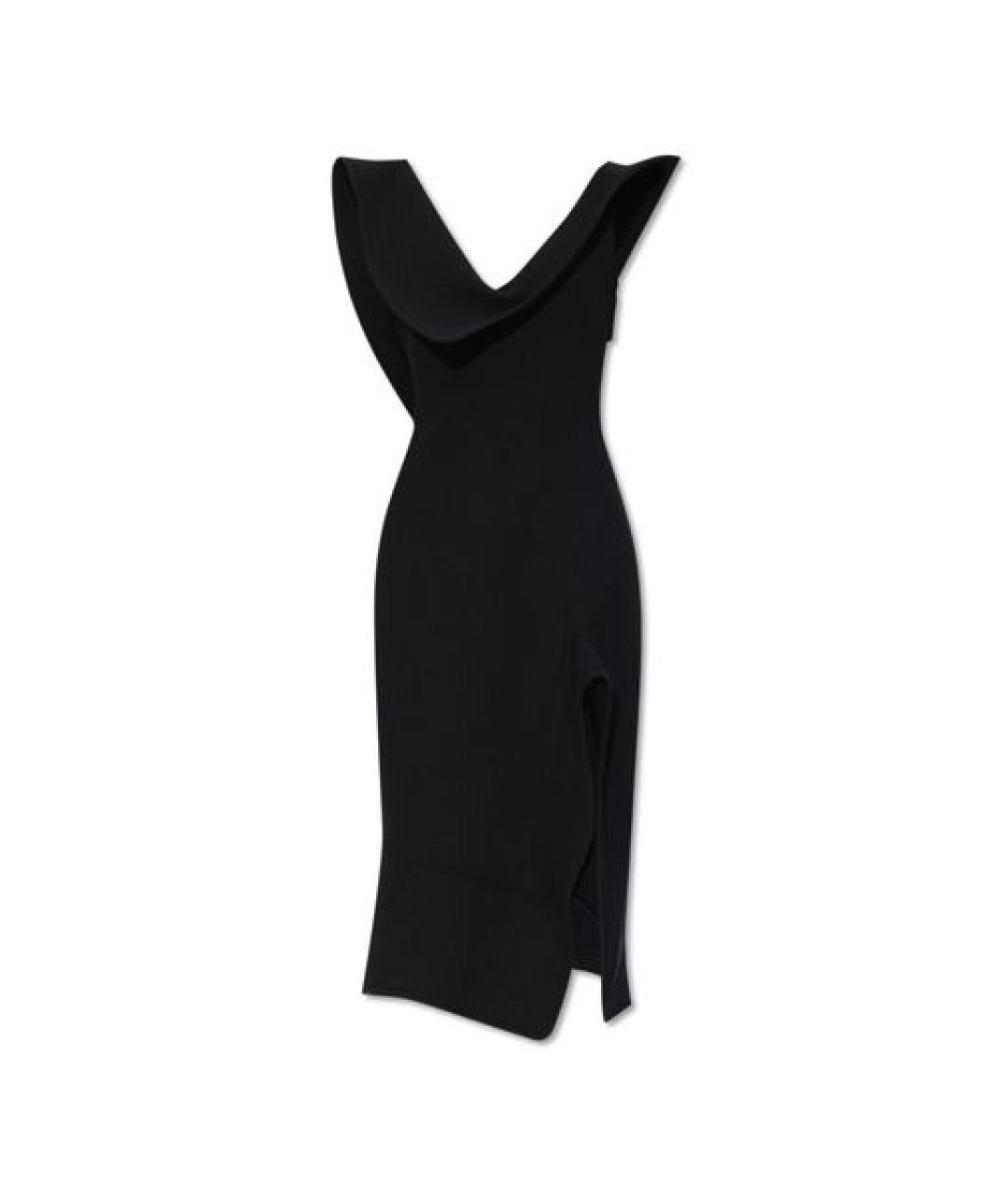 BOTTEGA VENETA Черное хлопковое вечернее платье, фото 1