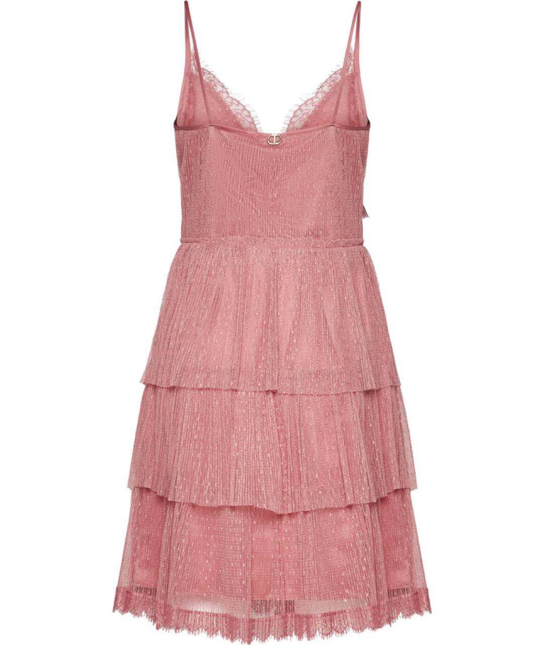 TWIN-SET Розовое полиэстеровое повседневное платье, фото 1