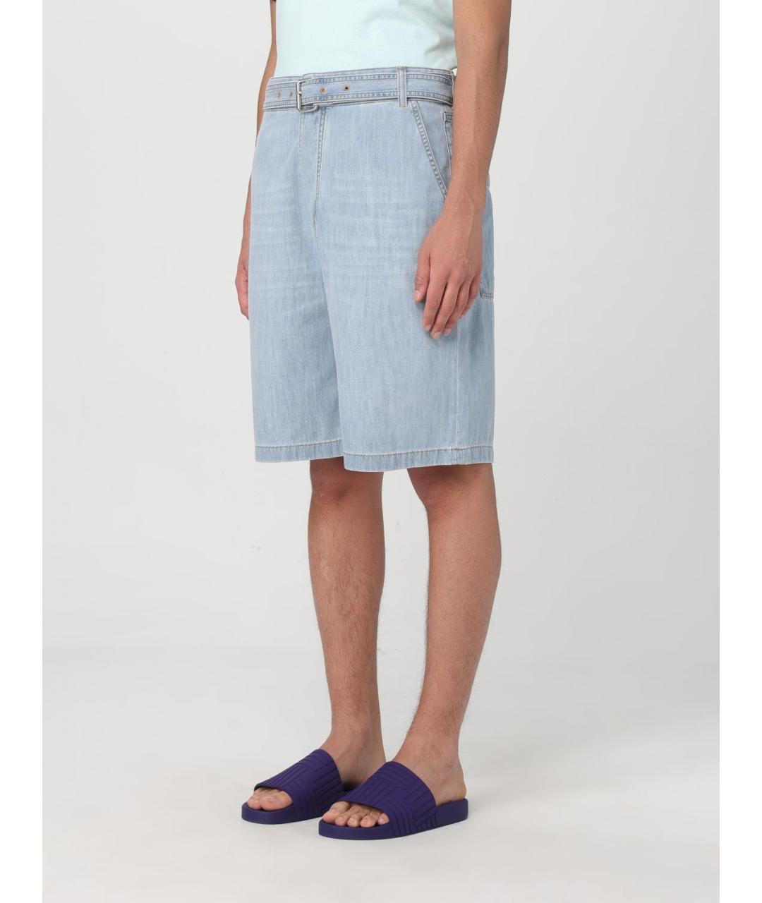 BOTTEGA VENETA Голубые хлопковые шорты, фото 4