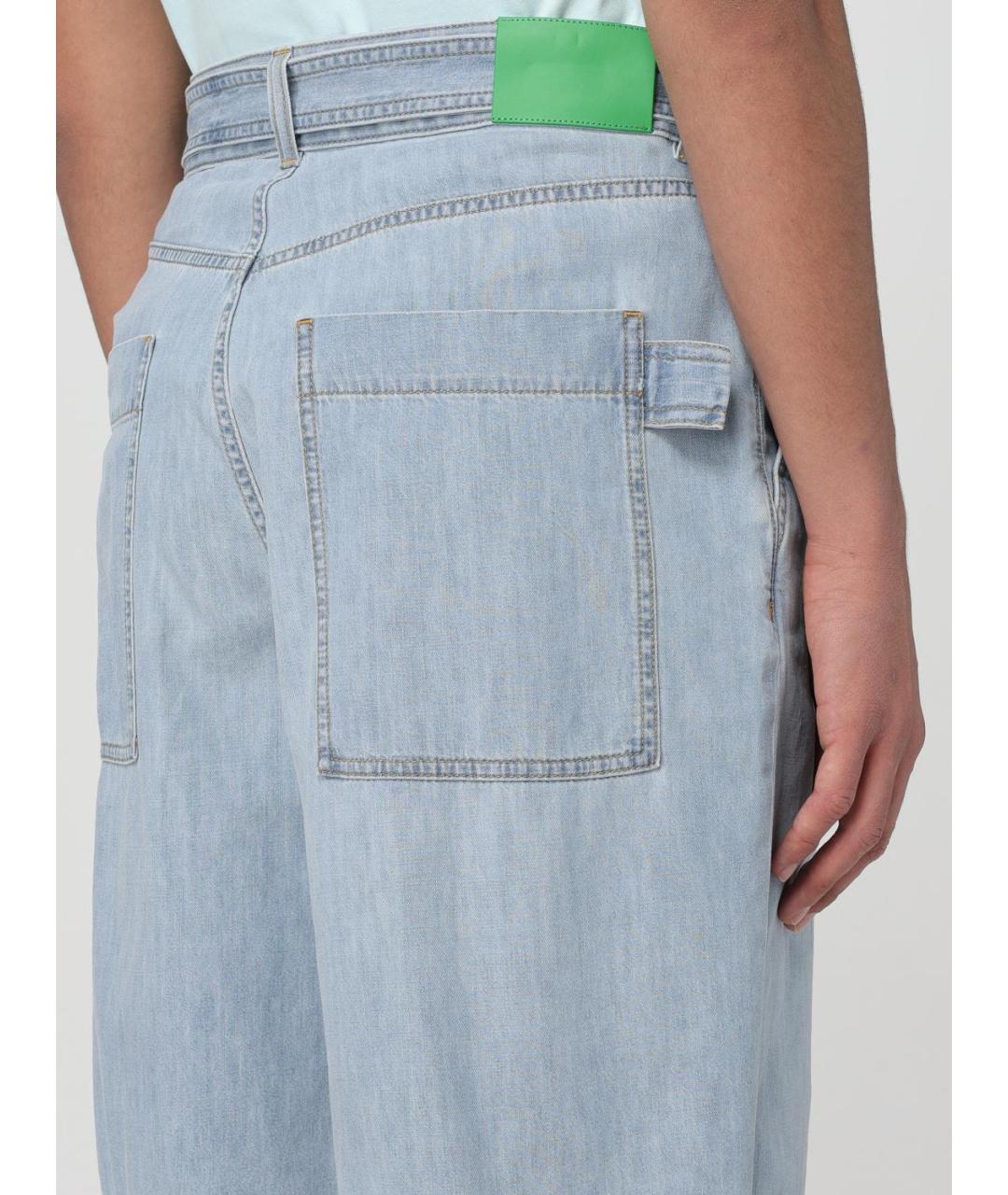 BOTTEGA VENETA Голубые хлопковые шорты, фото 5