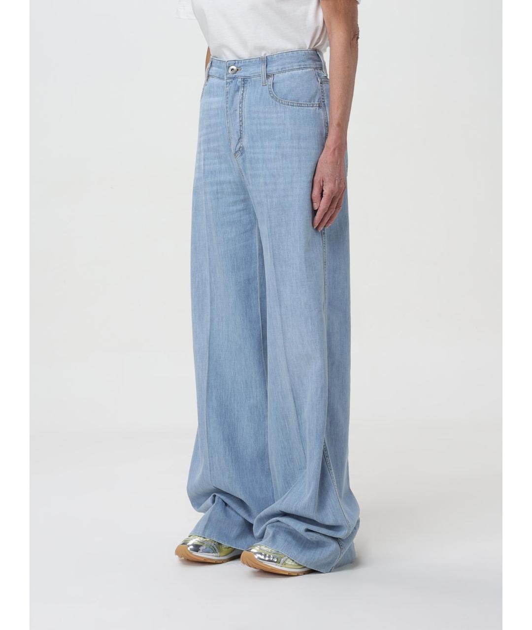 BOTTEGA VENETA Голубые хлопковые прямые джинсы, фото 4