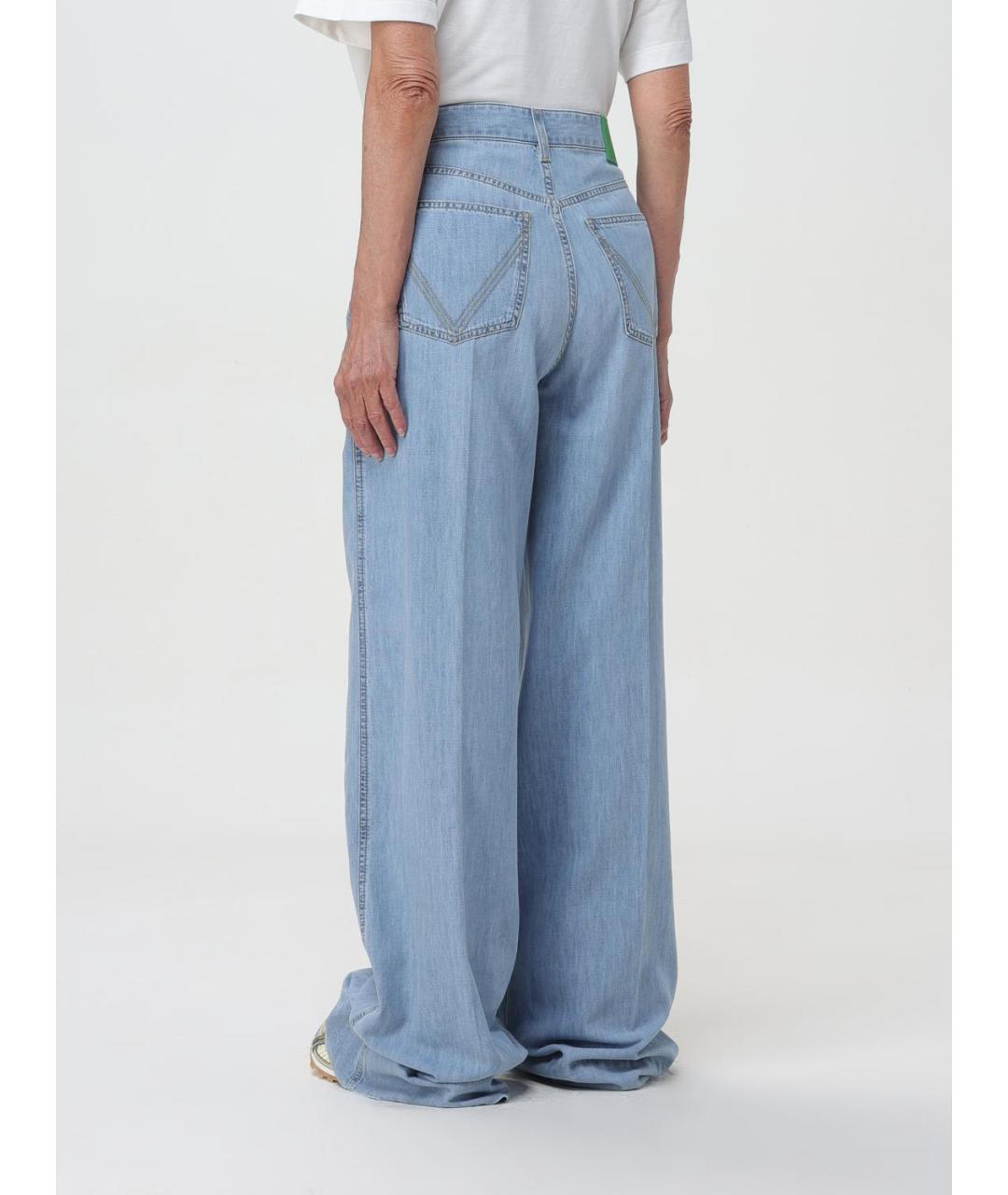 BOTTEGA VENETA Голубые хлопковые прямые джинсы, фото 3