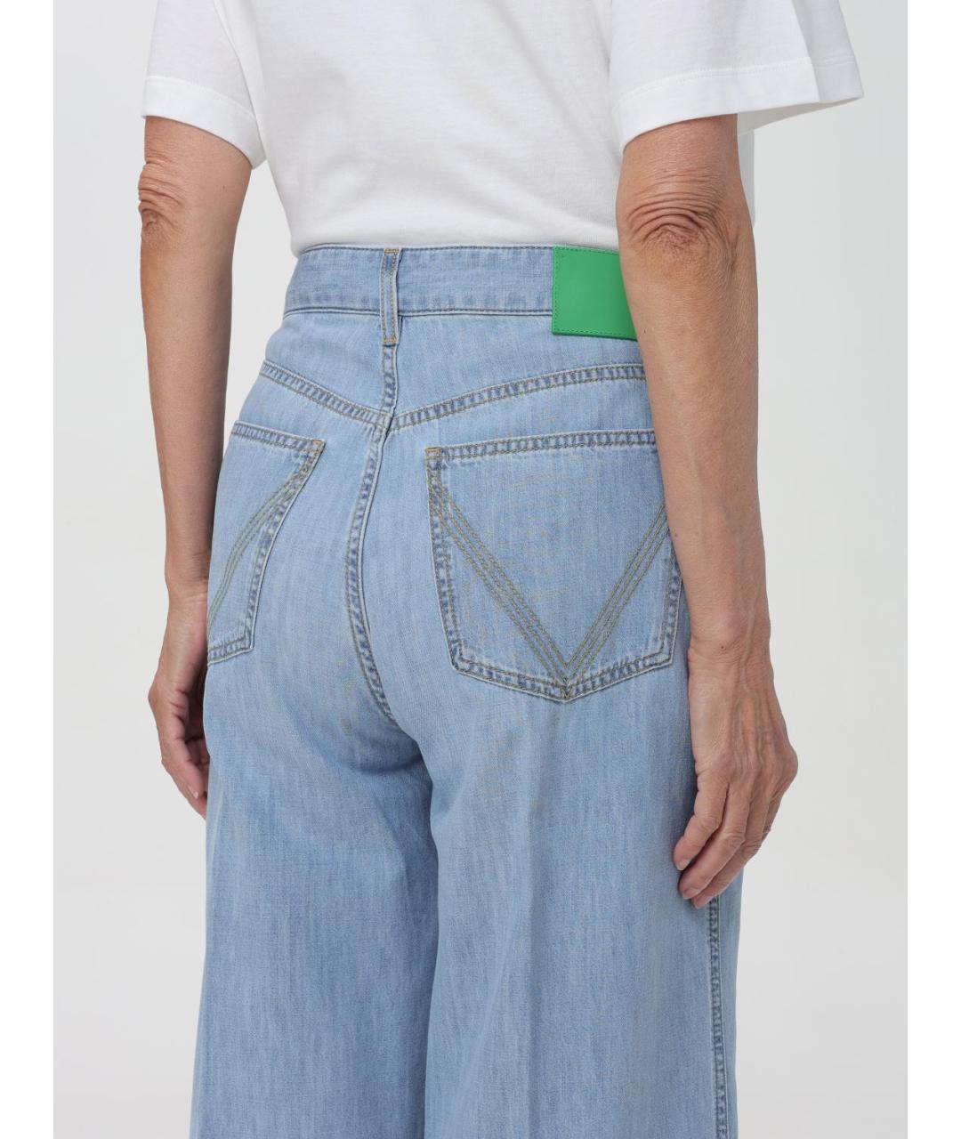 BOTTEGA VENETA Голубые хлопковые прямые джинсы, фото 5