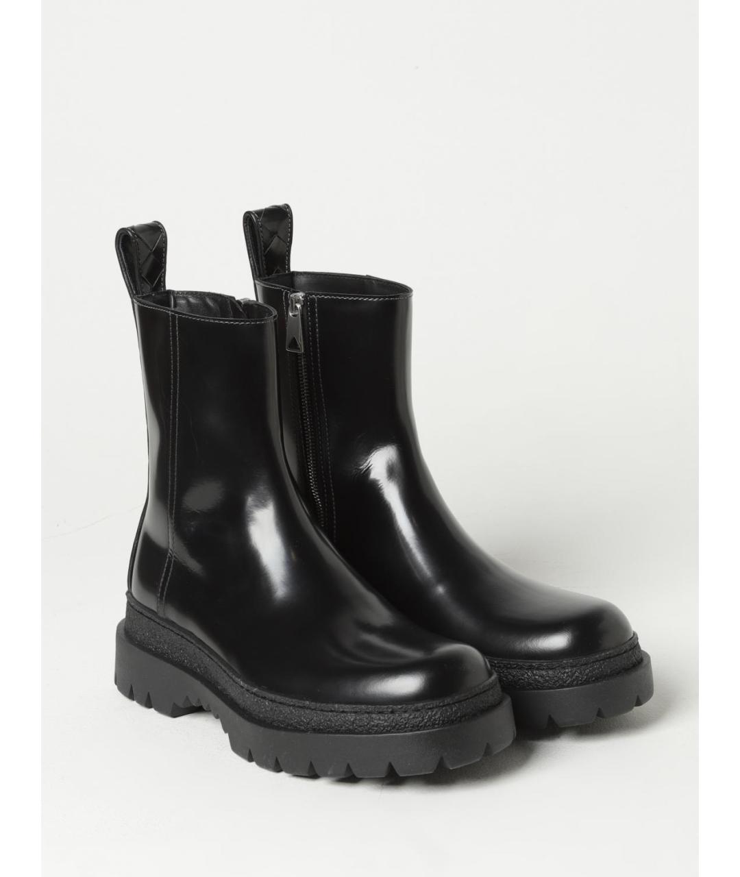 BOTTEGA VENETA Черные кожаные высокие ботинки, фото 2