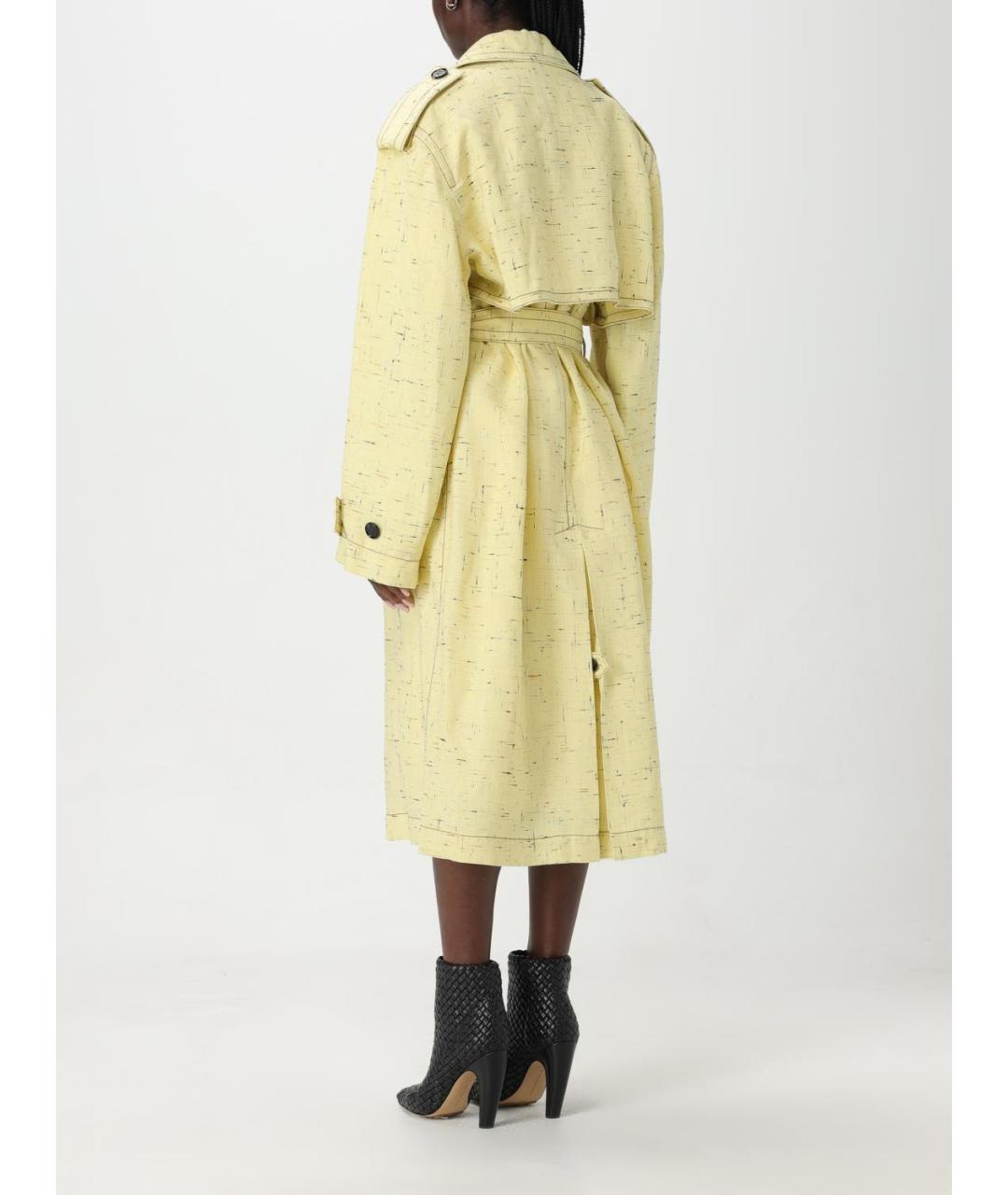 BOTTEGA VENETA Желтый вискозный тренч/плащ, фото 4