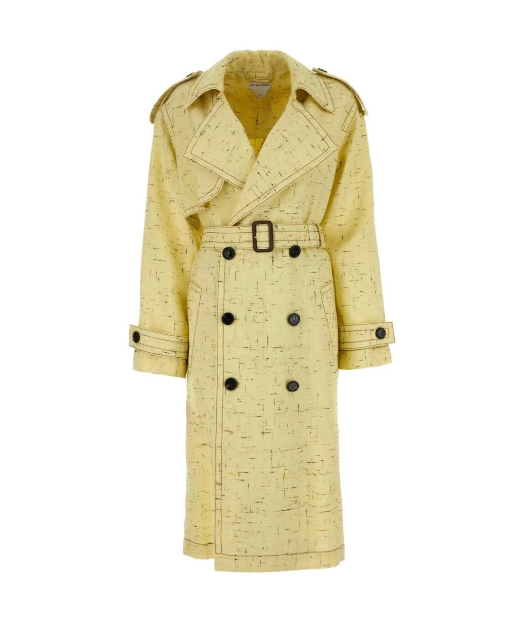 BOTTEGA VENETA Желтый вискозный тренч/плащ, фото 1