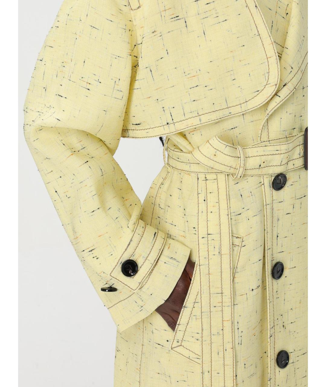 BOTTEGA VENETA Желтый вискозный тренч/плащ, фото 6