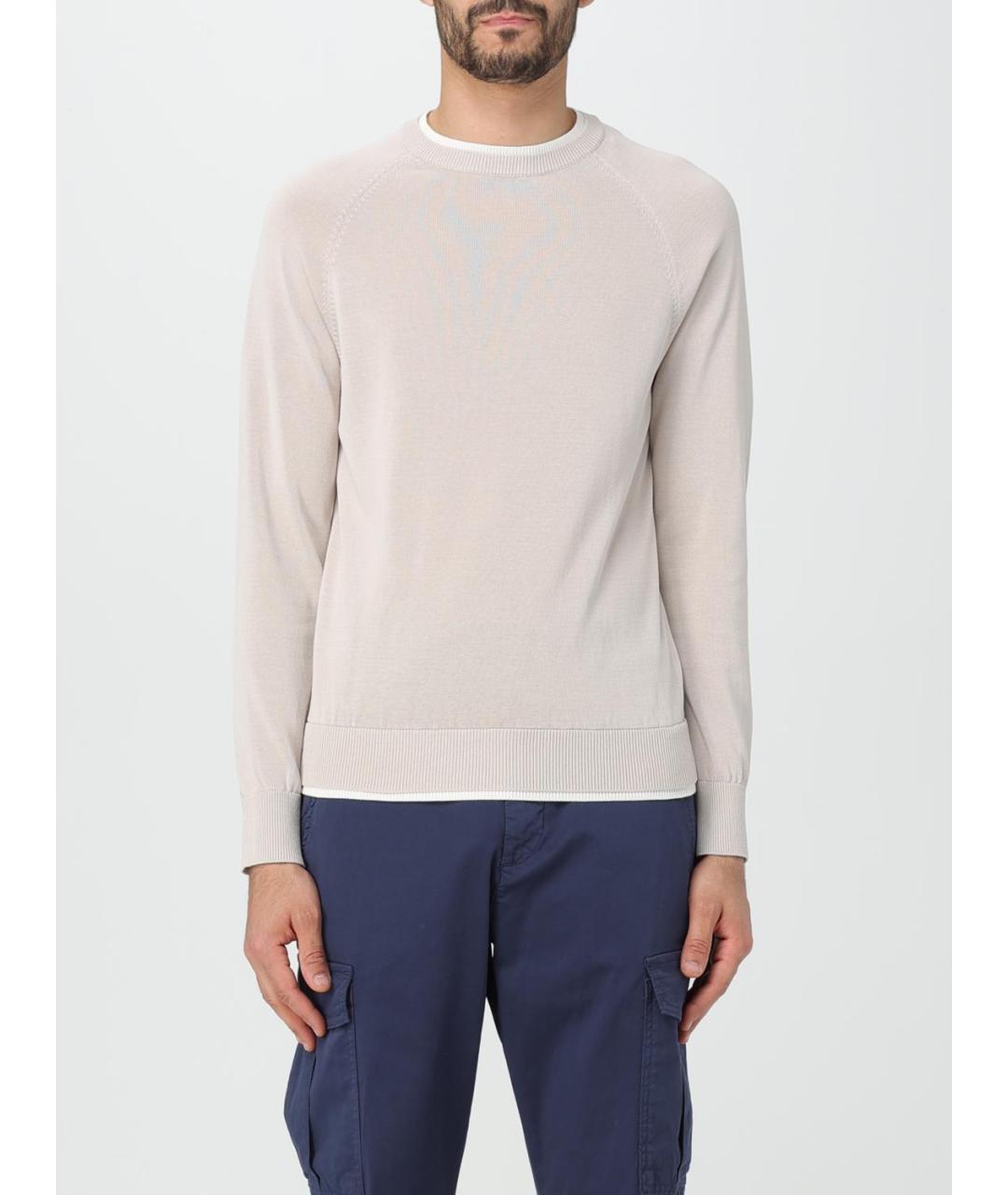 ELEVENTY Бежевый хлопковый джемпер / свитер, фото 4