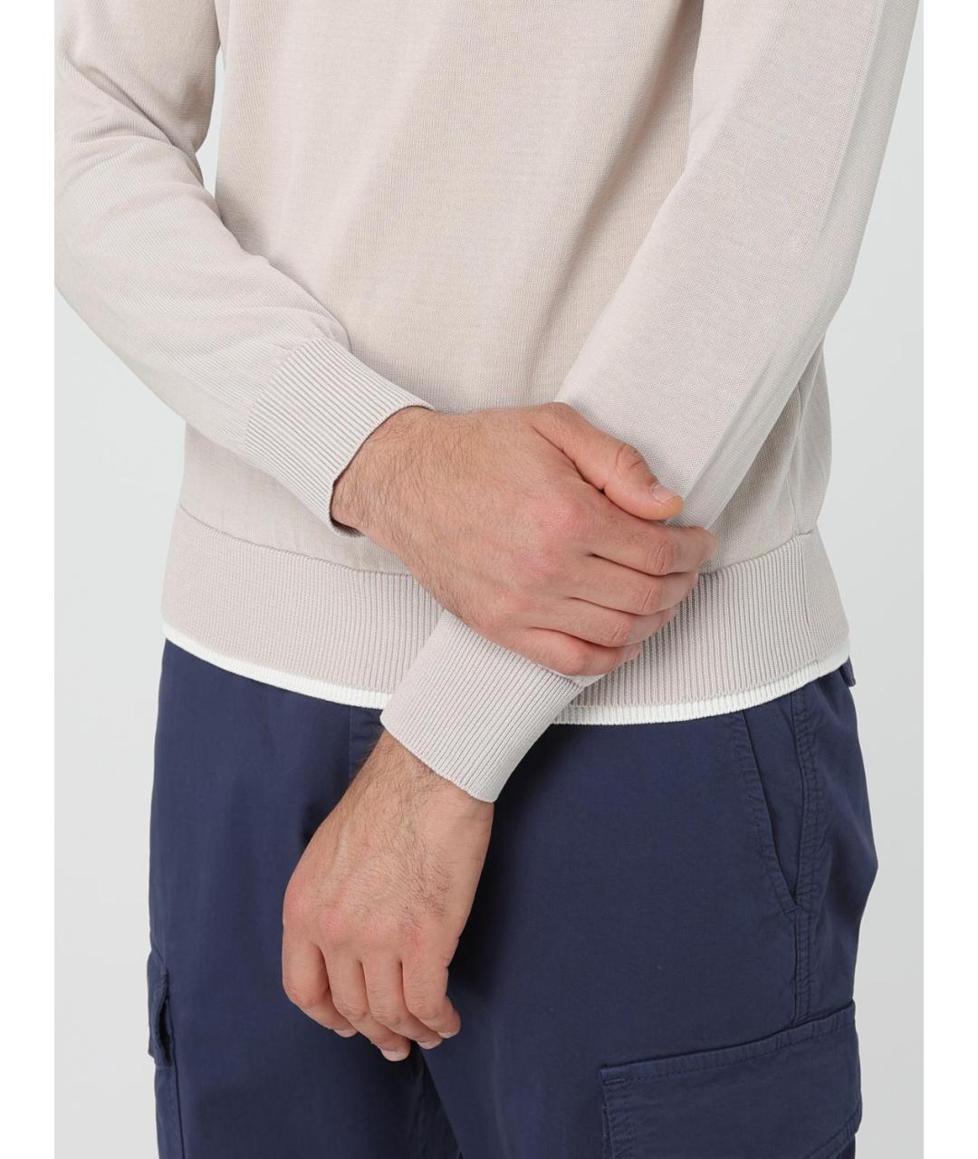 ELEVENTY Бежевый хлопковый джемпер / свитер, фото 3