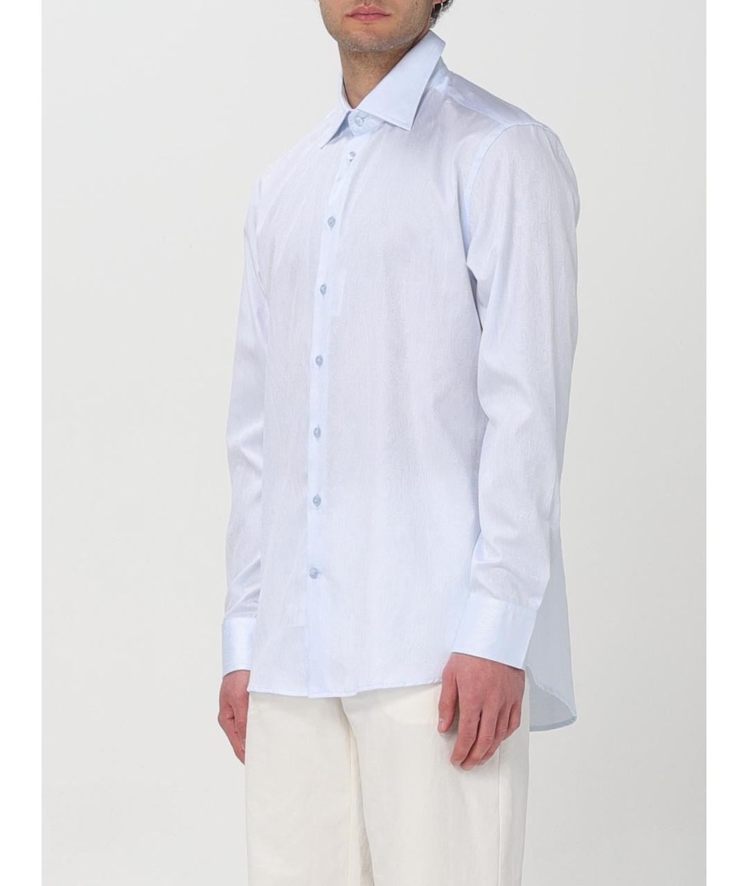 ETRO Голубая хлопковая кэжуал рубашка, фото 4