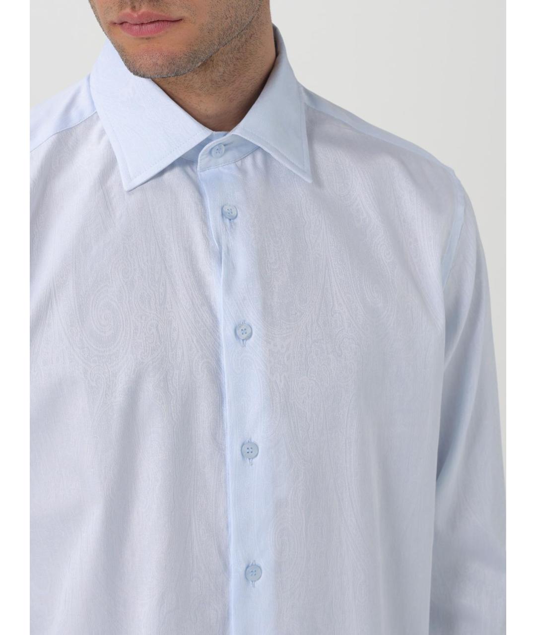 ETRO Голубая хлопковая кэжуал рубашка, фото 5