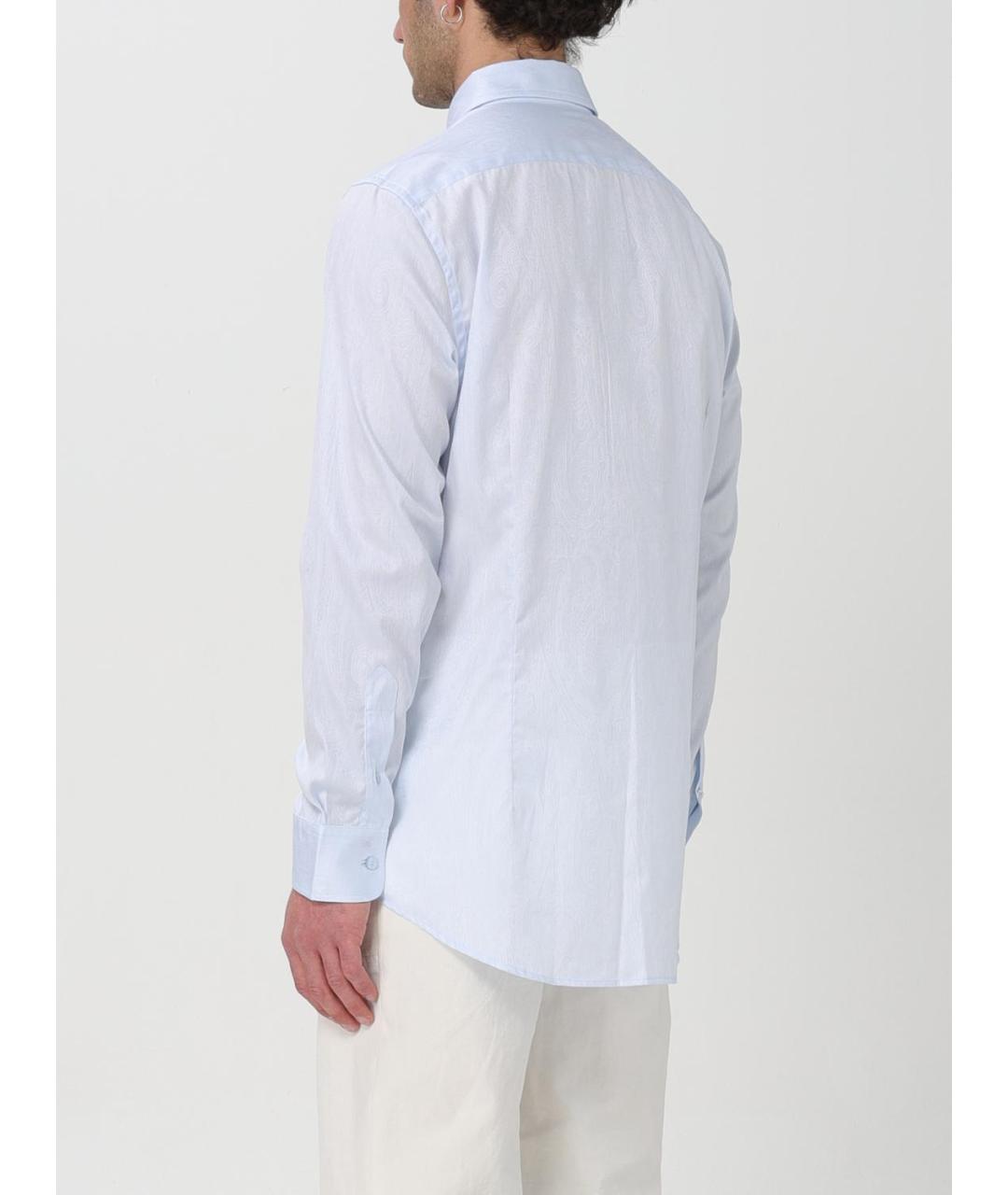 ETRO Голубая хлопковая кэжуал рубашка, фото 3