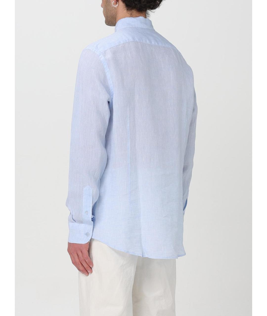 ETRO Голубая льняная кэжуал рубашка, фото 4