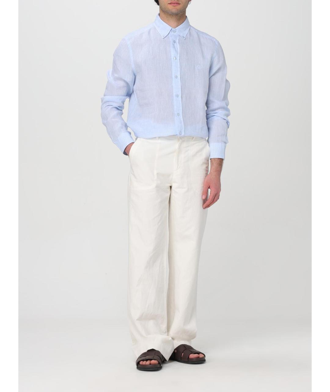 ETRO Голубая льняная кэжуал рубашка, фото 3