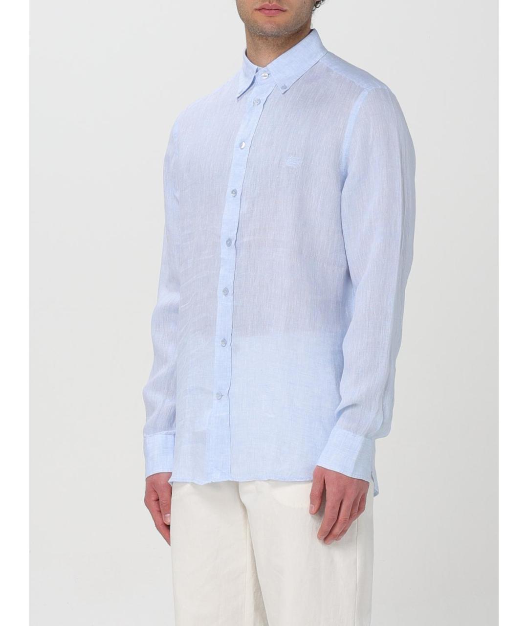 ETRO Голубая льняная кэжуал рубашка, фото 5